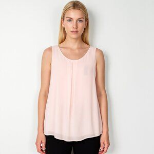 2/$30 NWT White House Black Market Sleeveless Pleat Front Shell Roccoco #A0028